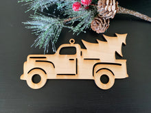 Load image into Gallery viewer, Vintage truck and Christmas tree ornament DIY