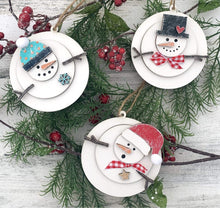 Load image into Gallery viewer, DIY Melting Snowman Trio Ornaments